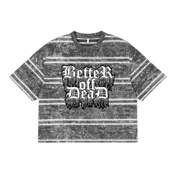 betteroffdead Snow Washed Striped Boxy T-Shirt