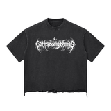 Gothsdoingthings Snow Wash Raw-Hem Boxy T-shirt