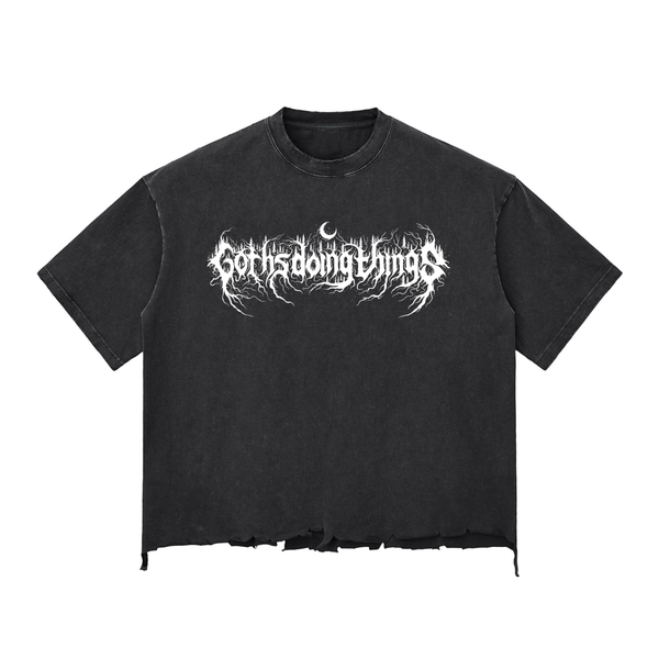 Gothsdoingthings Snow Wash Raw-Hem Boxy T-shirt