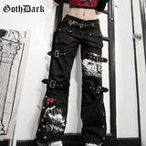Patchwork Black Cargo Jeans