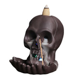 LED Handmade Ceramic Skull Incense Holder