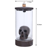 Ceramic Windproof Waterfall Backflow Led Skull Incense Burner