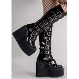 Platform Thick Heel Mid Calf Boots
