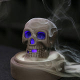 Ceramic Windproof Waterfall Backflow Led Skull Incense Burner