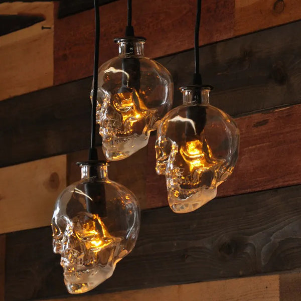 Retro Skull Clear Glass Pendant lights