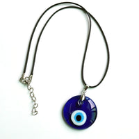 Antique 25MM 30MM 35MM Deep Sea Blue Evil Eye Pendant Necklace (FREE SHIPPING)