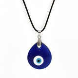 Antique 25MM 30MM 35MM Deep Sea Blue Evil Eye Pendant Necklace (FREE SHIPPING)