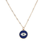 Antique 25MM 30MM 35MM Deep Sea Blue Evil Eye Pendant Necklace (FREE SHIPPING)