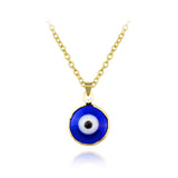 Antique 25MM 30MM 35MM Deep Sea Blue Evil Eye Pendant Necklace (FREE SHIPPING)