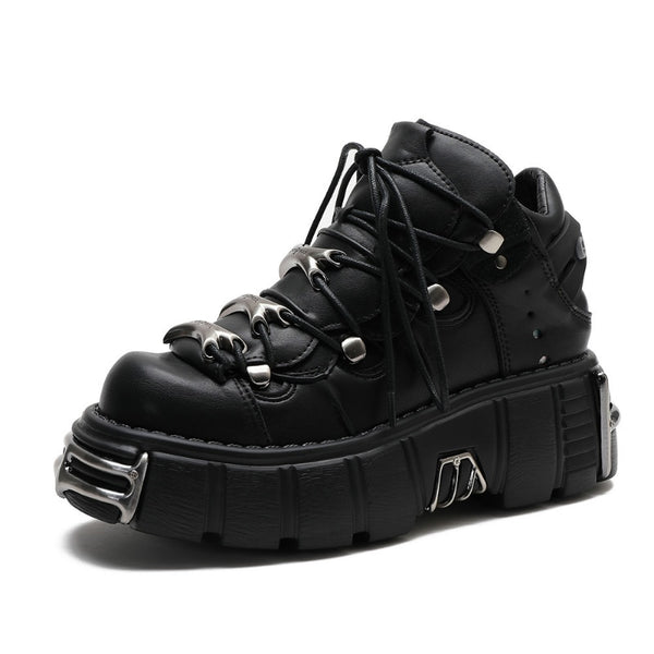 Gothic Chunky Platform Ankle Boots