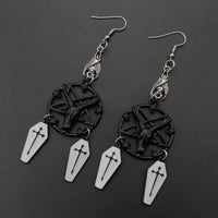 Vintage Goth pentagram earrings (FREE SHIPPING)